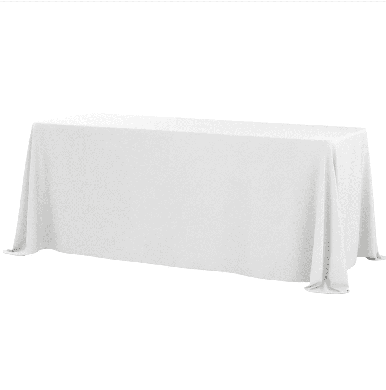 90"x156" White Polyester Tablecloth